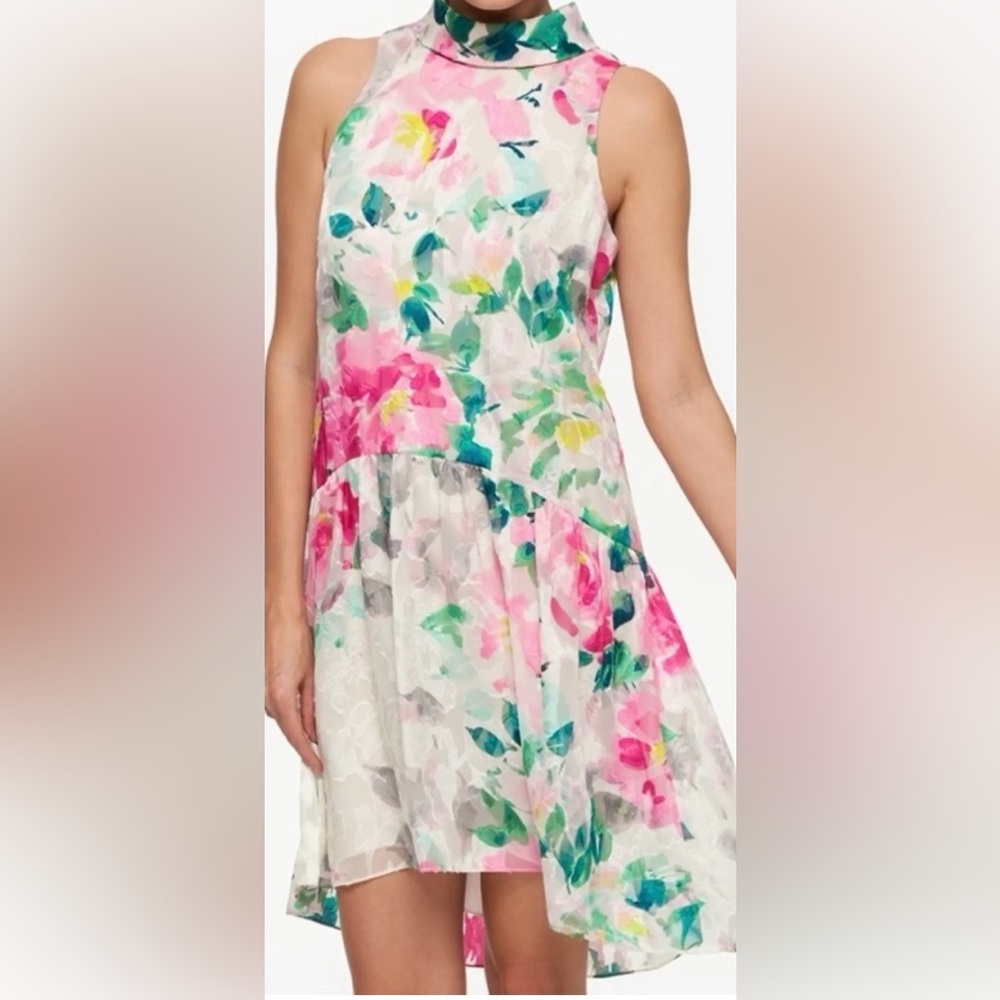 Eliza J Pink Floral Sleeveless Mini Dress